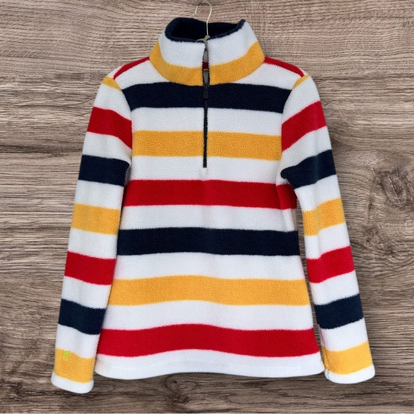Dudley Stephens Sweaters - Dudley Stephens Kaki Pullover Sherpa Fleece Camp Stripe Small